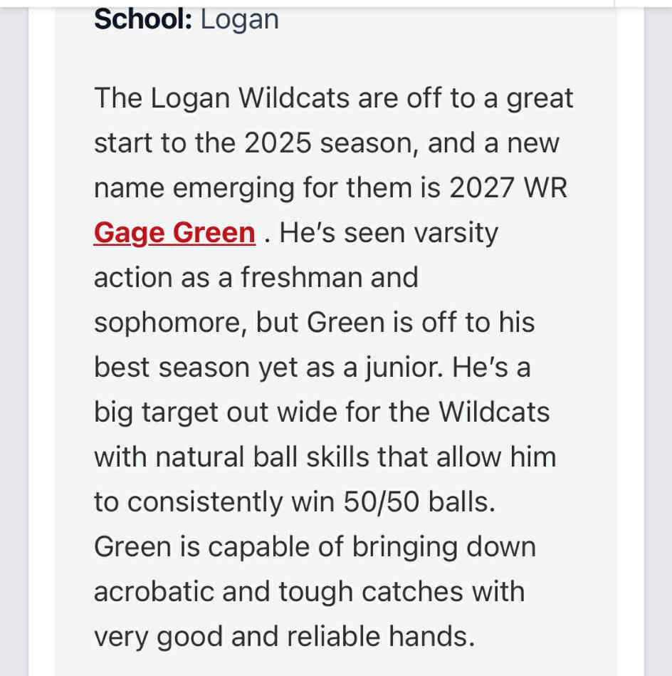 Gage_Green2's tweet photo. Thank you for the write up‼️ @PrepRedzoneWV https://t.co/ympaux3SsW