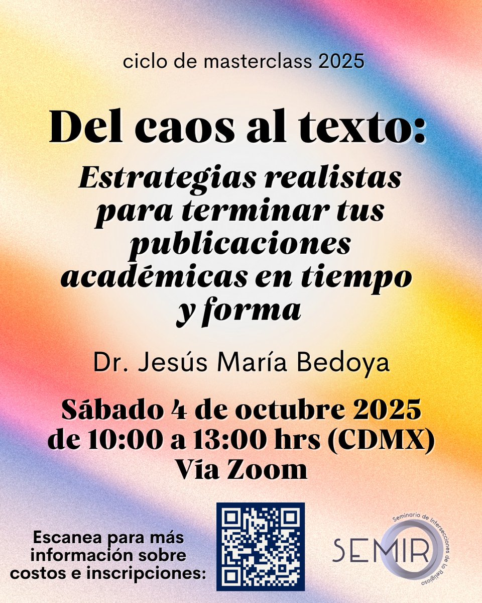 Seminario de Intersecciones de lo Religioso -SEMIR tweet media