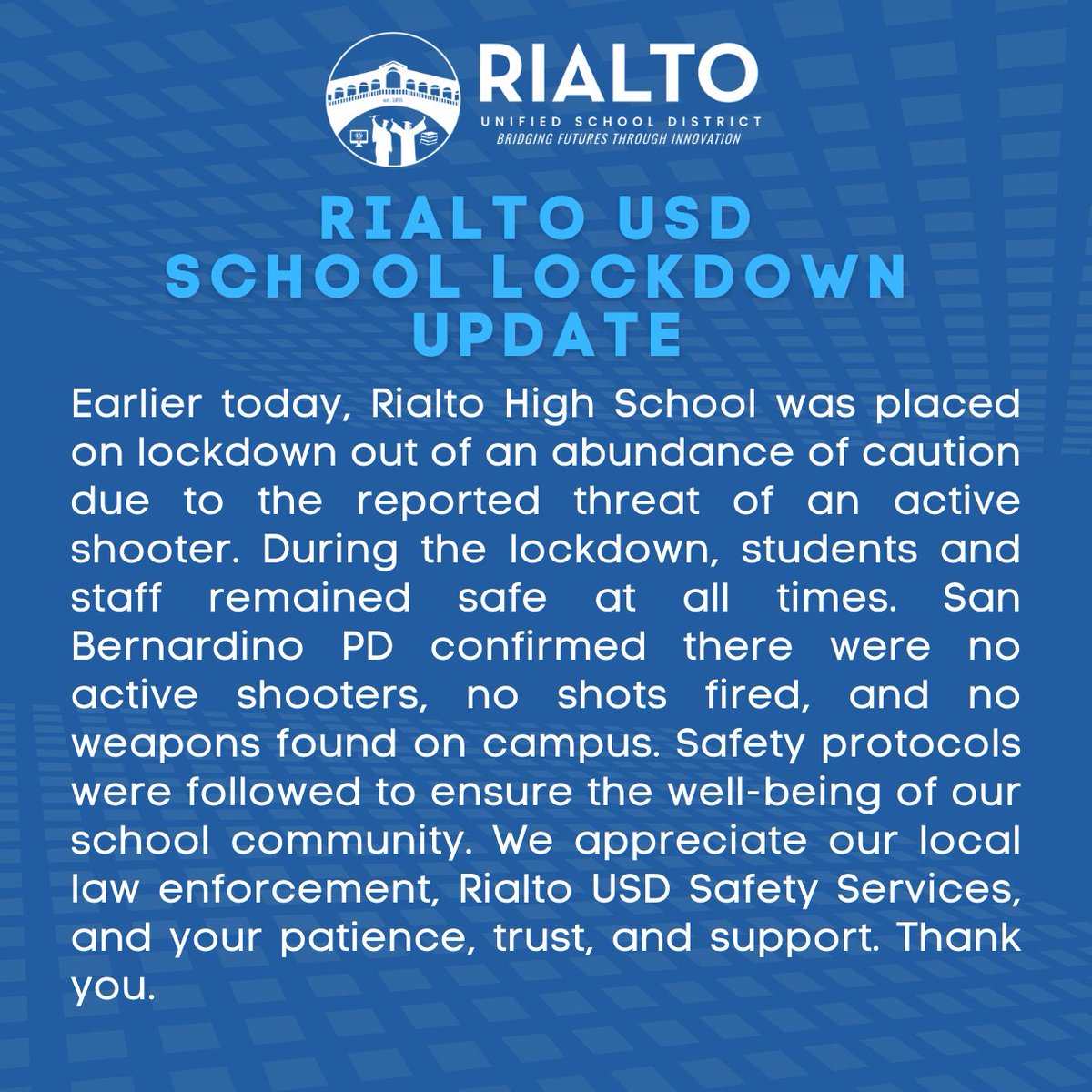 Rialto Unified School District tweet media