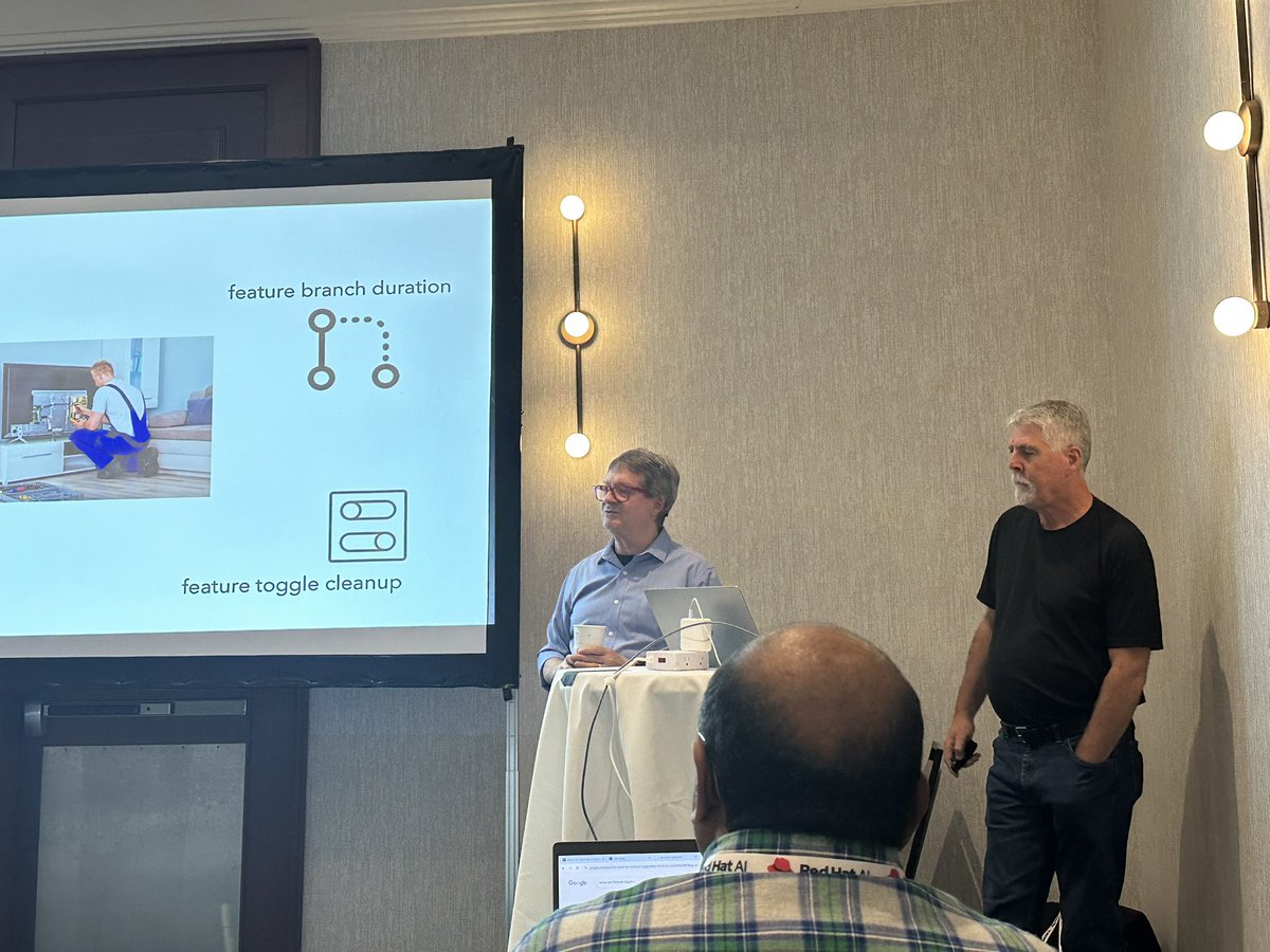 MBringas_80's tweet image. At #dev2next learning a ton from @markrichardssa and @neal4d ‘s “Architecture as Code” workshop!