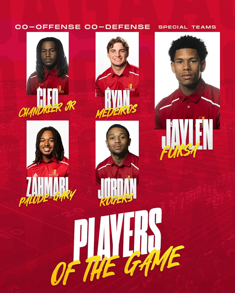 Pitt State Football (@gorillasfb) on Twitter photo Our Players of The Week Vs ESU Our Players of The Week Vs ESU