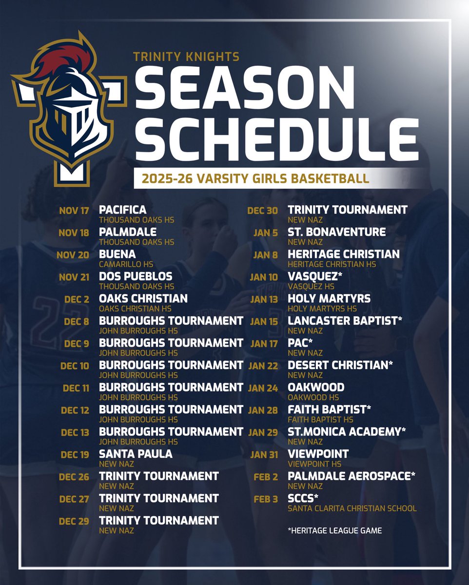 Coach De Monbrun (@jdemonbrun34) on Twitter photo 2025-26 Trinity Varsity Girls Basketball Game Schedule
<a href="/Tarek_Fattal/">Tarek Fattal</a> <a href="/pollonpreps/">Jack Pollon</a> <a href="/JustinwillTweet/">Justin Vigil-Zuniga</a> <a href="/TylerWainfeld/">Tyler Wainfeld</a> <a href="/newsfromryan/">Ryan Romero</a> <a href="/MattyK31/">Matthew Kovach</a> <a href="/TrinityKnights/">Trinity Knights</a> 2025-26 Trinity Varsity Girls Basketball Game Schedule
<a href="/Tarek_Fattal/">Tarek Fattal</a> <a href="/pollonpreps/">Jack Pollon</a> <a href="/JustinwillTweet/">Justin Vigil-Zuniga</a> <a href="/TylerWainfeld/">Tyler Wainfeld</a> <a href="/newsfromryan/">Ryan Romero</a> <a href="/MattyK31/">Matthew Kovach</a> <a href="/TrinityKnights/">Trinity Knights</a>