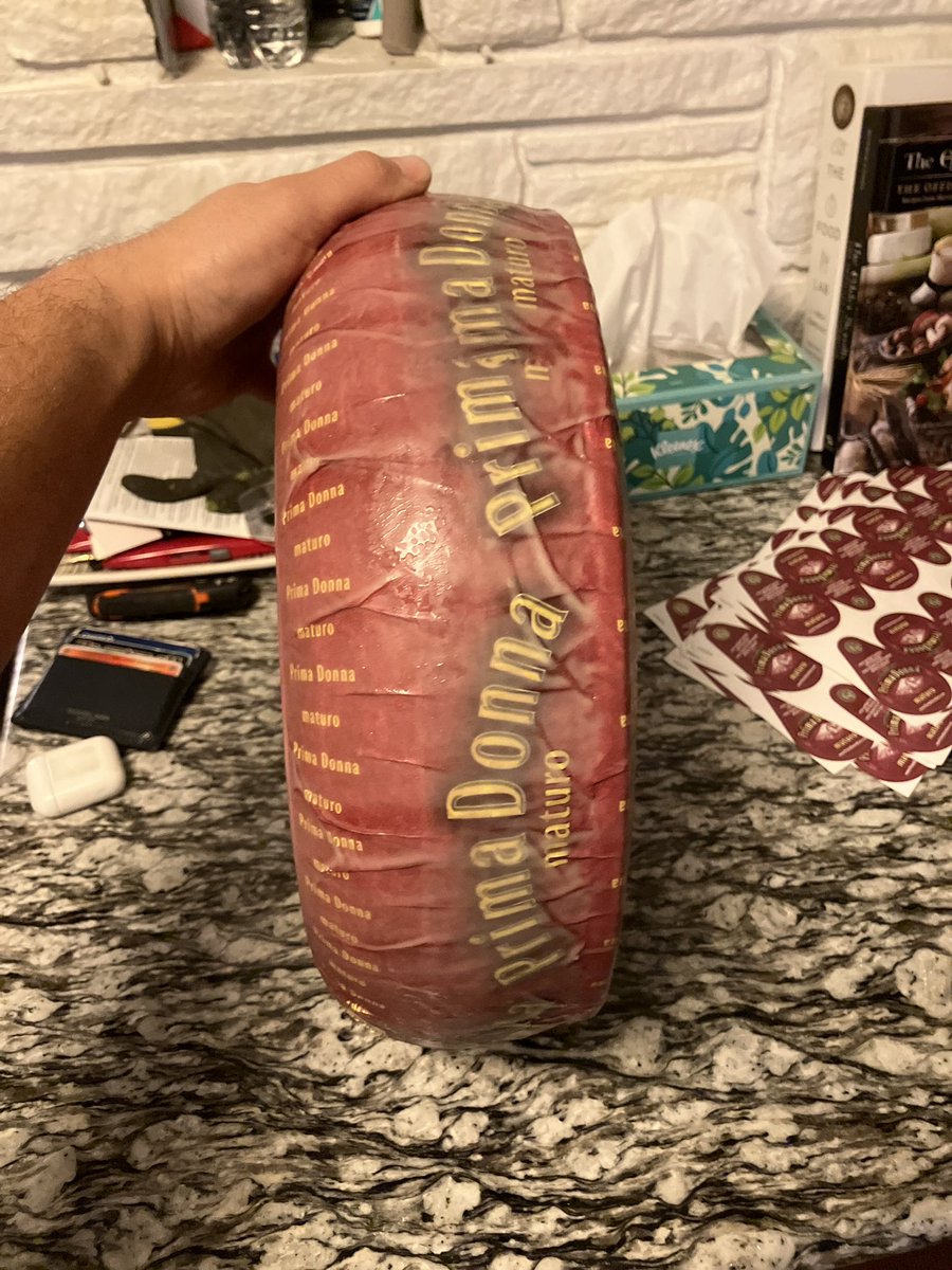 I got a free cheese wheel from work today lol