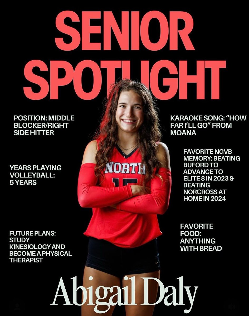 Our last senior spotlight is on Senior MB/RS #15
ABIGAIL DALY!!!!