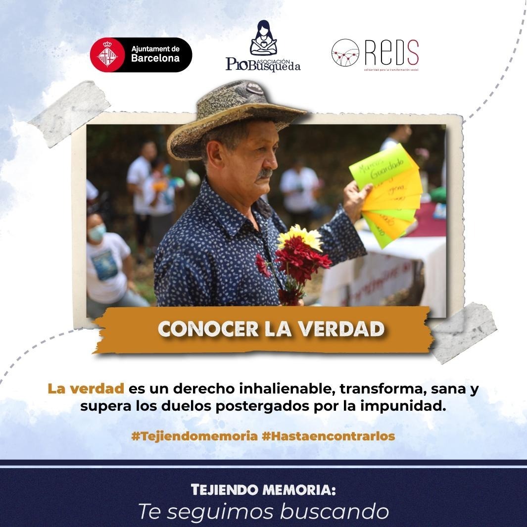 La verdad es un derecho inalienable, transforma, sana y supera los duelos postergados por la impunidad.

La búsqueda continúa, porque la verdad es un derecho que no prescribe.

Conoce más sobre nuestro trabajo en 👉 asociacionprobusqueda.org/nosotros

#TejiendoMemorias #HastaEncontrarlos