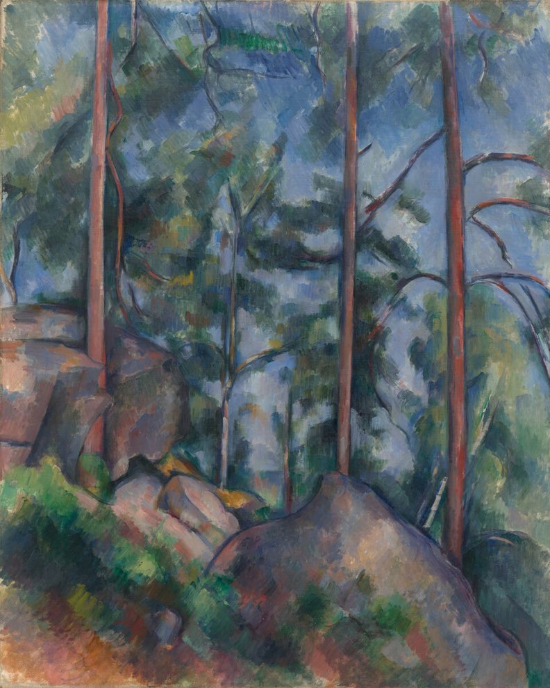 Arteymas_'s tweet photo. Pinos y rocas en Fontainebleau, 1897, Paul Cézanne https://t.co/4HHzreBGOR