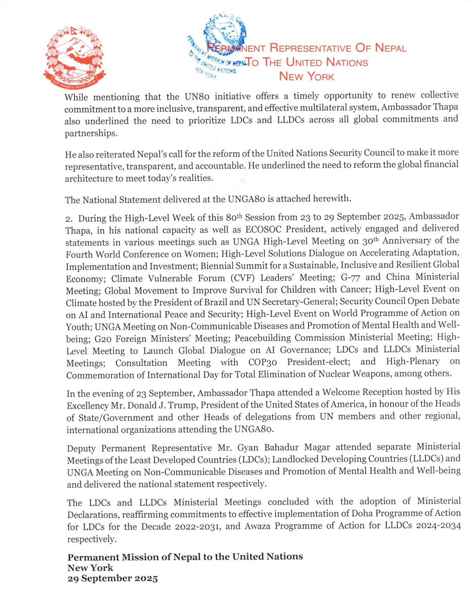 Nepal Mission to the UN tweet media