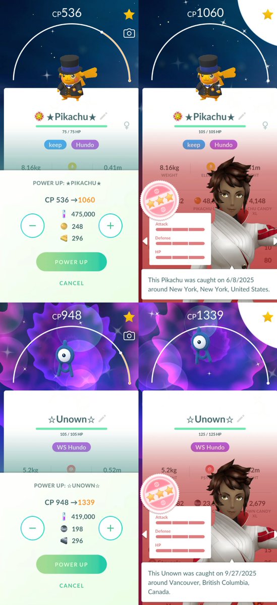FillainPoGo's tweet image. Max Out Monday, double shundo edition! I was stoked to get the shundo Unown at #PokemonGOCitySafari
Vancouver!

#maxoutmonday #PokemonGO