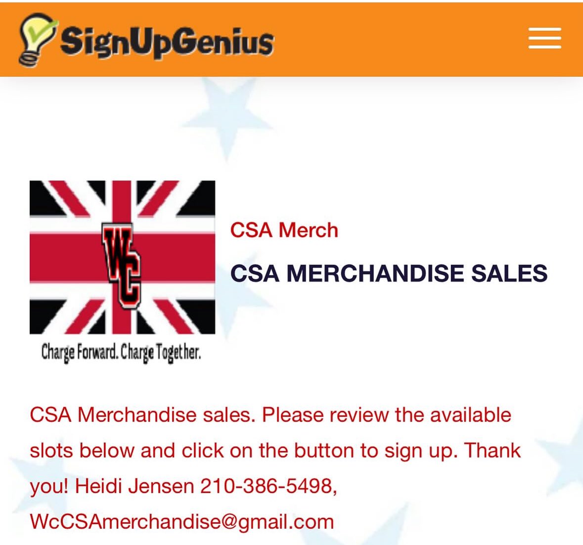 CSA is in need of volunteers to set up/sell/tear down Merch sales at various games!

**Students, need volunteer hours?!

tinyurl.com/CSAmerchVolunt…