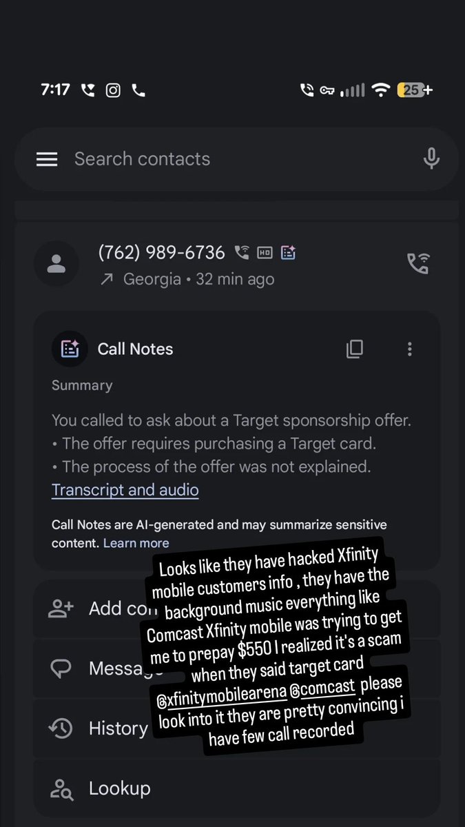 Onieyk's tweet photo. @XfinitySupport  there is a new scammer team trying to scam your customers they have copied bill info's and music etc PFA image I can share some recording to if needed I was almost about to pay $550 https://t.co/v7lJa05jfp