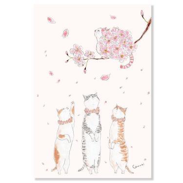 ラストデザイン 満開の桜 猫ちゃんヘアゴム 春咲桜子猫 完全オリジナル 可動 桜 蝶々 猫 ネコ 羊毛フェルト