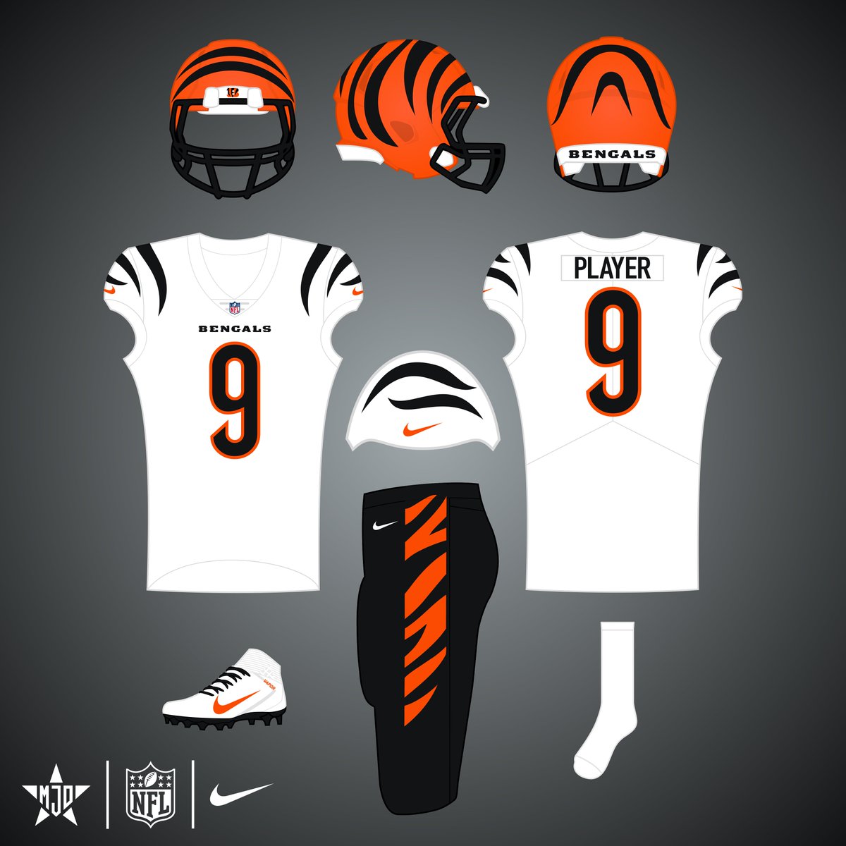 MJD7Design's tweet image. Cincinnati Bengals:

I figured I&apos;d wait a day since they&apos;re playing tonight. There&apos;s not much to change with the Bengals, anyway. I&apos;d only have them wear the orange pants once per year, only with the orange jersey, ideally for the home opener.

#RuleTheJungle