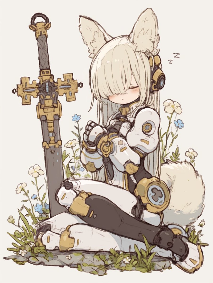 sion_ai_22's tweet image. ケモ耳メカ娘
ただいま充電中・・・・Zzzz