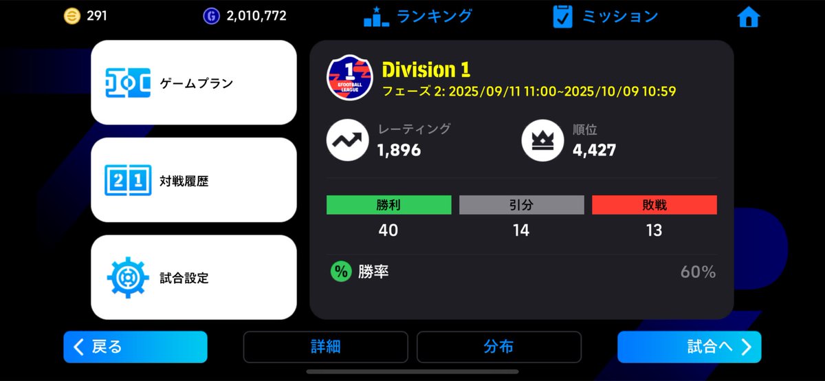 adihtam's tweet photo. AI戦は時々とんでもない理不尽なゴール決められて負ける。まぁゲームだから…
現役スカッドって調子によって試せるから楽しいね。
＃イーフト
#eFootball https://t.co/A3KxgZtSME
