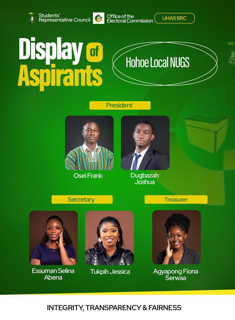 UHASSRC_EC's tweet photo. ❗️❗️❗️Know your Aspirants for the 2025/2026 SRC/LNUGS General Elections🗳️❗️❗️❗️ https://t.co/0AUJsIZSth