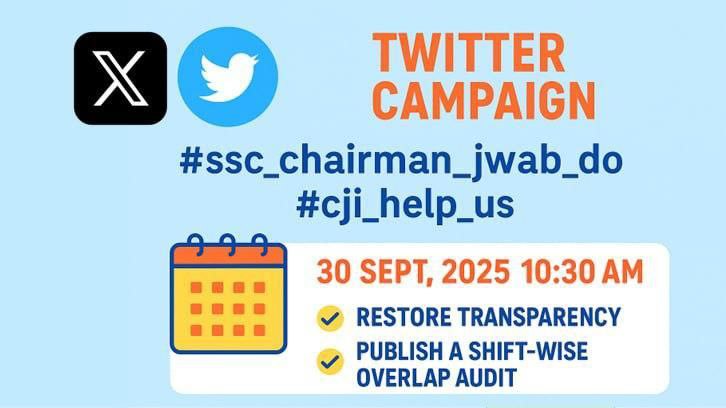 HappyYadav203's tweet photo. 📢 SSC CGL Scam Exposed!

We demand accountability.
✅ Restore Transparency
✅ Publish a Shift-Wise Overlap Audit

SSC cannot remain silent anymore. Students deserve justice, not scams.

#ssc_chairman_jwab_do
#cji_help_us https://t.co/7gRmhGpH34