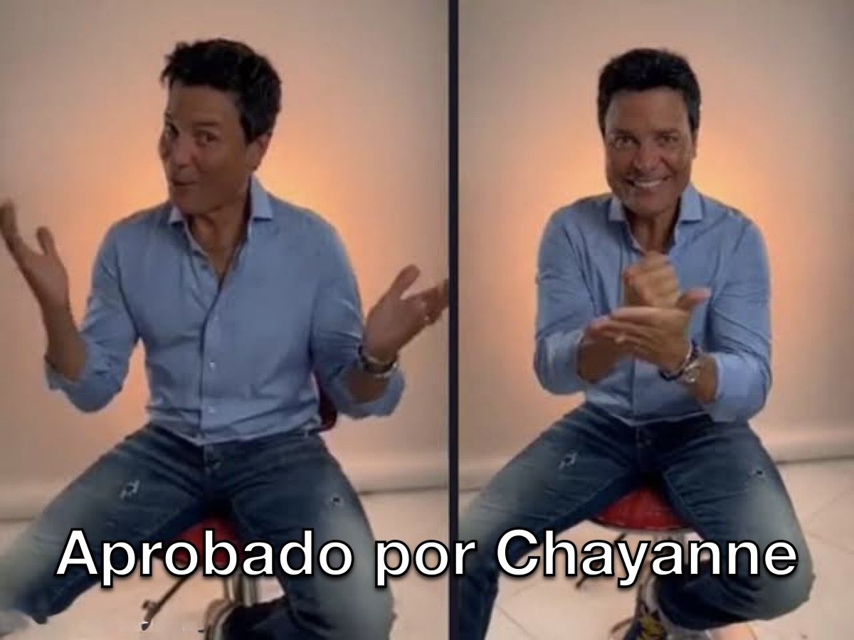 heterontt's tweet photo. No puedo creer que lo que más tiempo me tomó de un calibration request de la oficina fue encontrar un meme de calidad de ‘aprobado por chayanne’, tuve que hacer el mío (y comoquiera se ve rancio haha) https://t.co/34ANWazo0h
