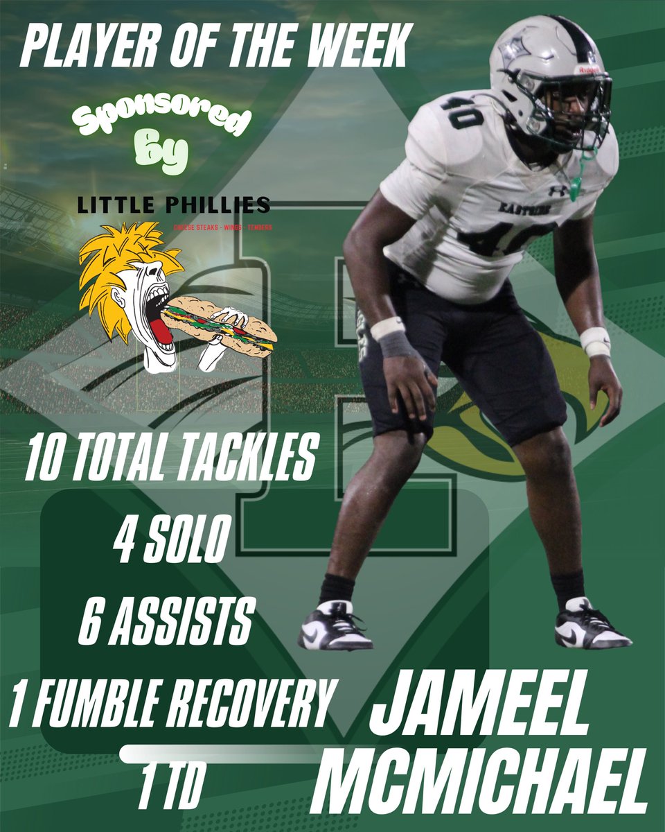 Little Phillies Player of the Week is <a href="/JameelMcmichael/">Jameel McMichael</a>!
#OurStandard
#WeBleedGreen