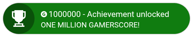 DMGcarter's tweet image. And there it is! 1,000,000 gamerscore! At long last! @TrueAchievement #Xbox #Achievements #GoalReached