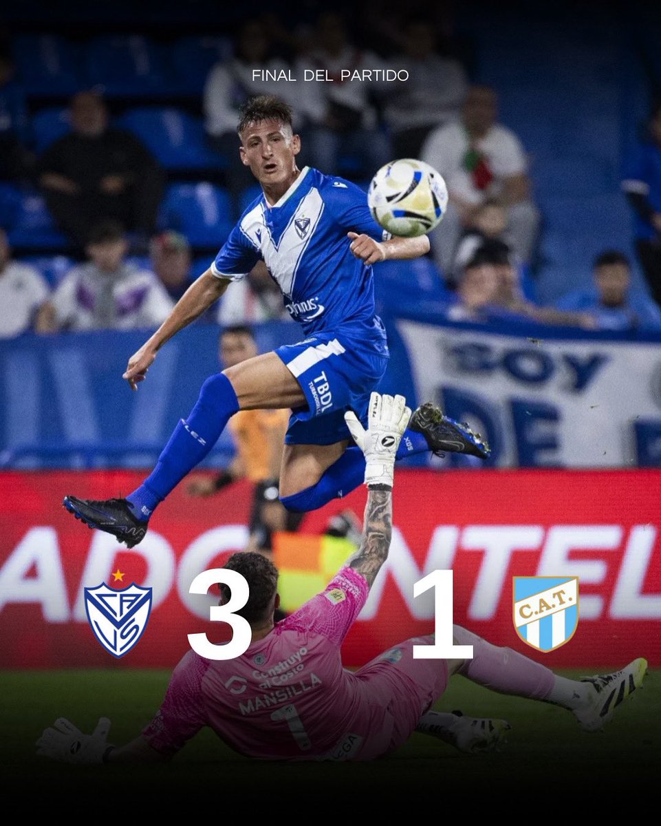 ✅ Final del partido.

🔵 El fortín derrotó 3️⃣ - 1️⃣ a Atlético Tucumán en la décima fecha del Torneo Clausura 🏆

⚽️ B. Romero (36', 39').
⚽️ D. Valdés (90+4').