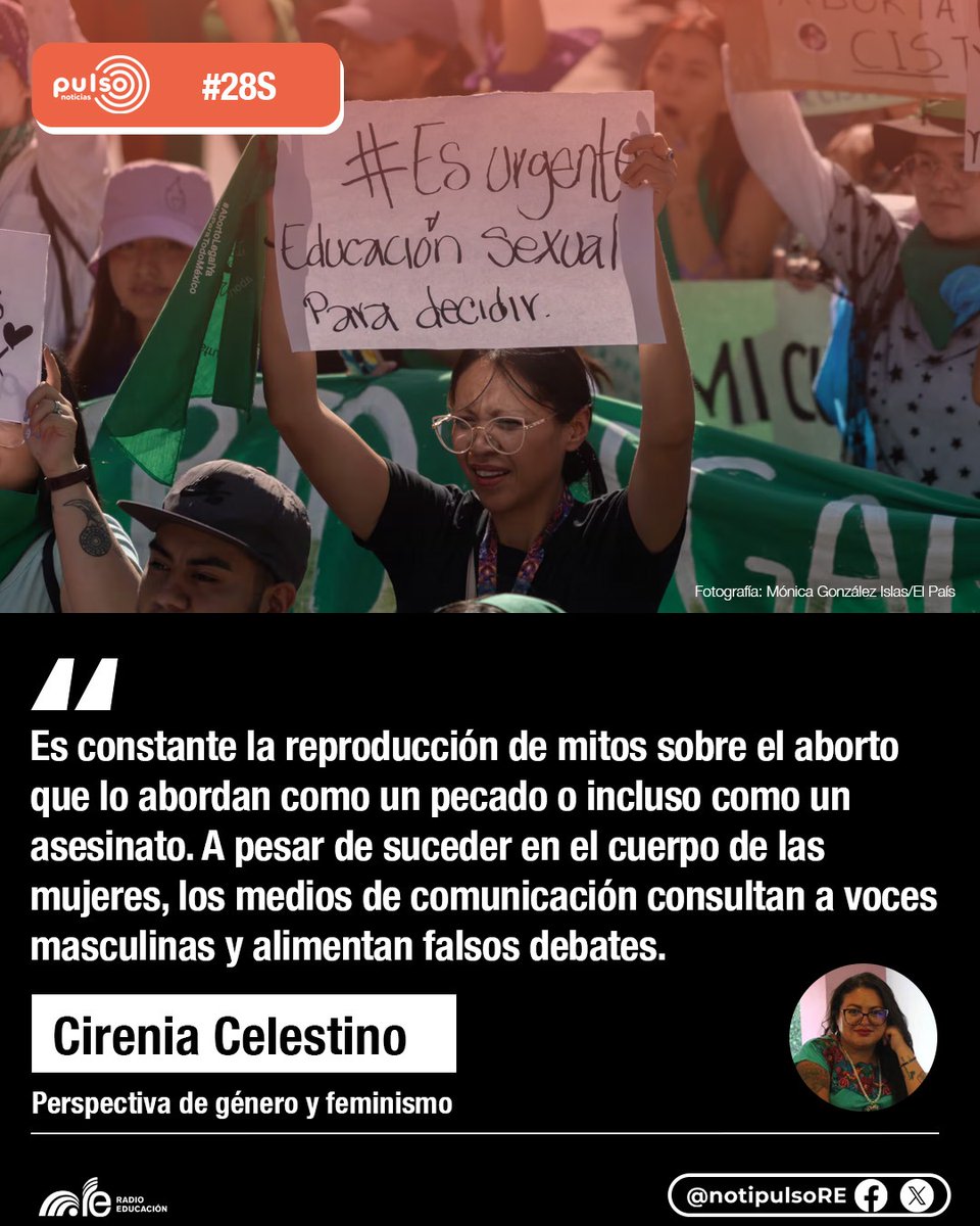 ¿Cómo nos informamos sobre temas de salud sexual y reproductiva? 🤔

Colectivos y activistas se manifestaron este #28S para exigir la eliminación por completo de la penalización del aborto.

Escucha el comentario de la periodista <a href="/CireCelestino/">Cirenia Ixtoj Miquiztli</a>. 📻⬇️
e-radio.edu.mx/Noticiarios-pu…