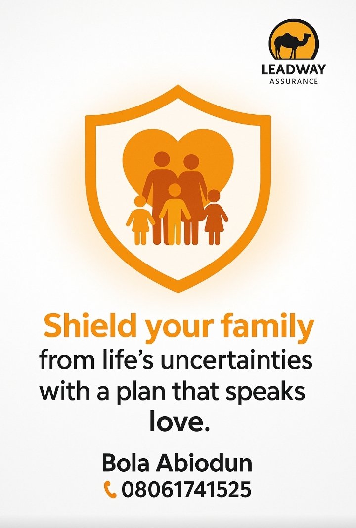 BOLAABIODU4411's tweet image. Shield your family from life’s uncertainties with a plan that speaks love. 

Because true love is not just in words, but in the protection and peace of mind you give your loved ones.

#FamilyFirst #FinancialSecurity #Lifeprotection #PlanAhead #PeaceOfMind #Nigeria