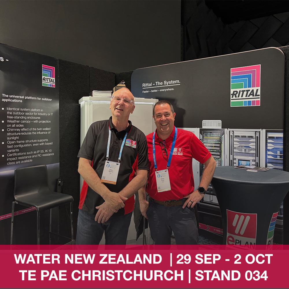 Meet the Rittal Team at Water New Zealand 2025!
We’re here in Christchurch Ōtautahi (29 Sept – 3 Oct), connecting with water professionals and showcasing solutions engineered for the demands of water and wastewater infrastructure.

📍 Come see the team at Stand 034