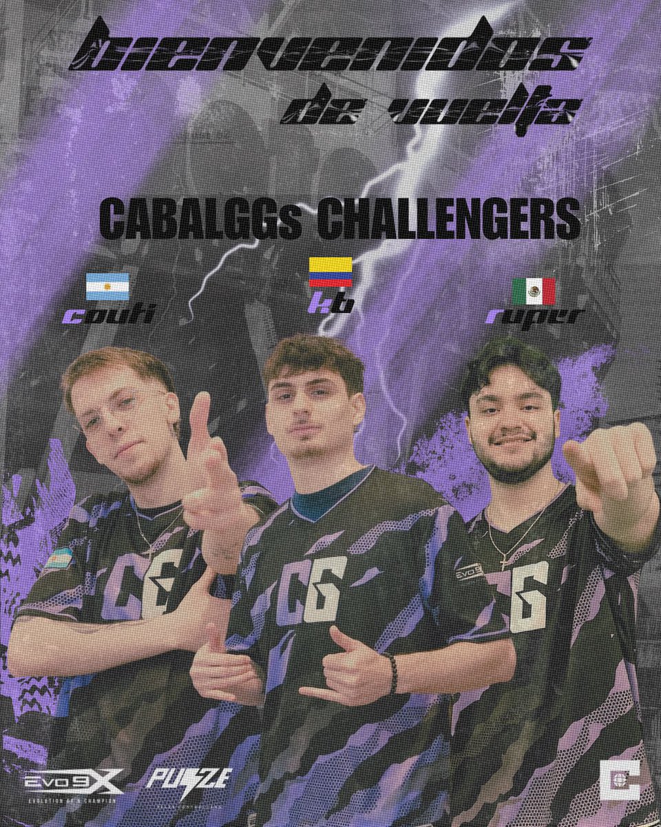 CABALGGs's tweet image. MSN➡️CKR

El mejor trío de LATAM vuelve por el segundo año consecutivo a NA Call of Duty Challengers.

Una gran bienvenida de vuelta a nuestra escuadra de CABALGGs Challengers para BO7:

🌐@CoutiSZN 🇦🇷
🌐@KBisTwisted 🇨🇴
🌐@RuperSkywxlker 🇲🇽
💼 @Im_Afflicted 🇺🇸

#DesdeLasSombras…