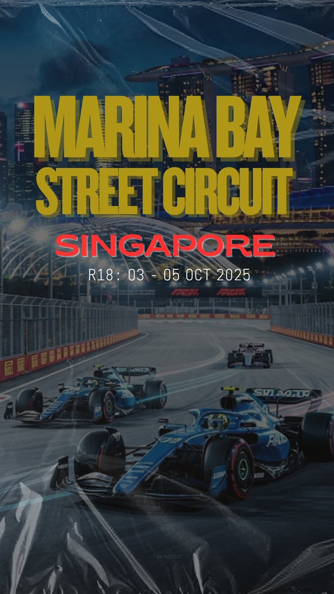 kyoeticc's tweet image. WELCOME TO THE STREETS OF MARINA BAY! 🇸🇬

#F1 #Formula1 #SingaporeGP #MarinaBay