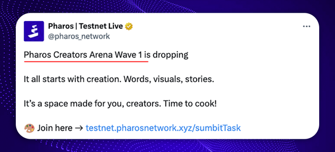 Victornguyen10x's tweet photo. Update @pharos_network 

 Pharos mở Creators Arena Wave 1 nha ae. Tranh thủ húp nào

Ai tham gia và đạt đủ điểm sẽ nhận được testnet points + SBT. Chưa confirm, nhưng khả năng SBT sẽ quan trọng cho airdrop sắp tới.

✅ Cách tham gia:
Vào: https://t.co/1GroM8GaKn
Nhập username Twitter (không kèm @)
Truy cập: https://t.co/TqmpEe5YCk → search username Twitter
Lấy điểm score và điền vào ô "Twitter Score" bên Pharos
Đăng tweet về Pharos, tag @pharos_network
Copy link tweet rồi submit để review

👉 Tier SBT dựa theo điểm Twitter:
≥100: NEREUS (General)
≥250: PYXIS (Medium)
≥400: OCEANUS (Rare)

⏳ Wave 1 diễn ra đến 13/10.
Ae check xem điểm ok thì chiến lẹ nhé. Càng nhiều acc xịn fl mình thì điểm càng cao nhé ae