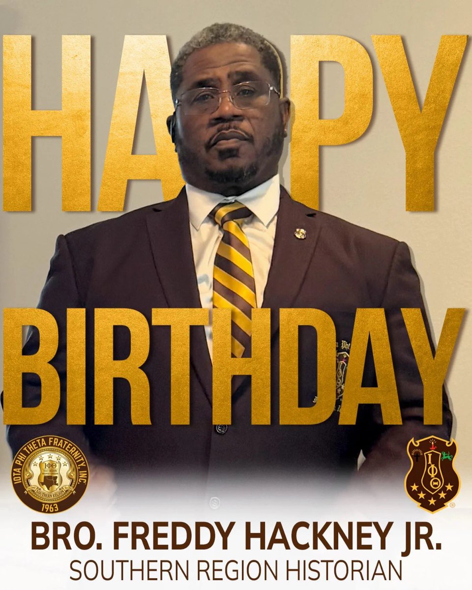 IotaSouth's tweet photo. Today we proudly celebrate the birthday of Bro. Freddy Hackney Jr., the Historian for the Southern Region!

#IotaSouth #iotaphitheta #happybirthday https://t.co/l8HP58lWmu
