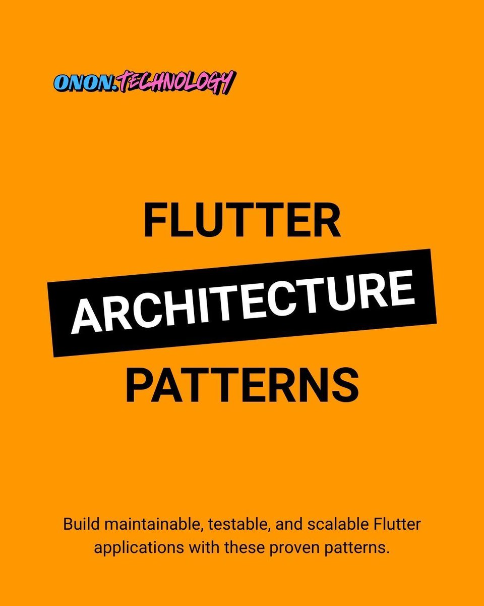 onon_technology's tweet image. 🏗️ Flutter Architecture Patterns:
✨ Clean Architecture layers
✨ MVVM implementation
✨ Dependency injection
✨ Feature-based organization
✨ Separation of concerns
📱 WhatsApp: +852 9332 3868
🔗 onon.technology/blog
#FlutterArchitecture #CleanCode