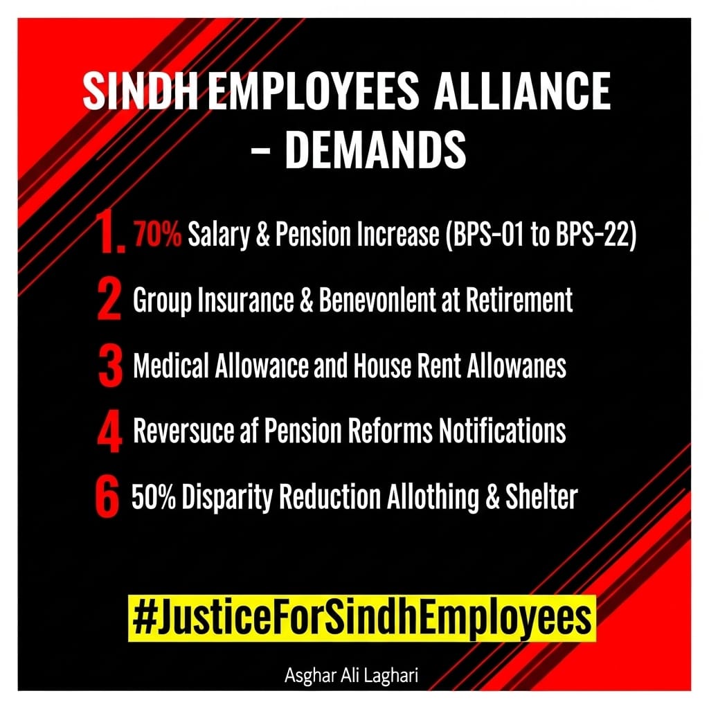 Charter of Demand #SEA
#SindhEmployeesAlliance

<a href="/BBhuttoZardari/">Bilawal Bhutto Zardari</a>
<a href="/MediaCellPPP/">PPP</a>
<a href="/sardarshah1/">Sardar Shah</a>
<a href="/MuradAliShahPPP/">Murad Ali Shah</a>

#JusticeForSindhEmployees