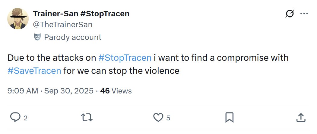OtonashiTwinkle's tweet photo. QUICK UPDATE:
The leader of the #StopTracen movement is currently thinking about a compromise with #SaveTracen, but there seems to be some pushback by Rudolf to do so. More news to come out soon. https://t.co/voz7DVgB8H