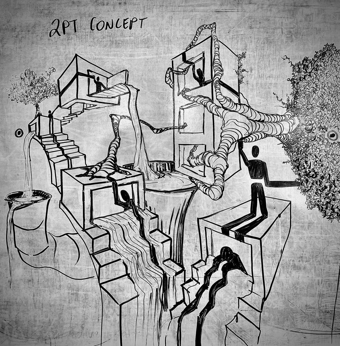 mrhead_AHS's tweet photo. Abstract 2pt Perspective demo today. Too much fun! #Atownart #CreateInspireRepeat @Atown_art21 https://t.co/WOEELckruO