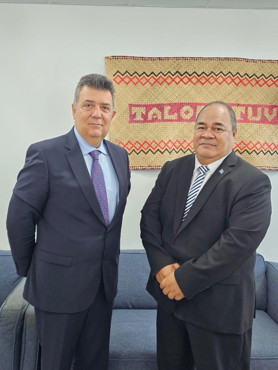 Ambassador Melih Karalar paid a courtesy call on Hon. Paulson Panapa, Minister for Foreign Affairs, Labour and Trade of Tuvalu and discussed various aspects of bilateral relations between two countries.