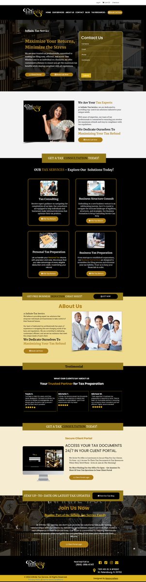 Just launched a new project!
Proud to have developed the official website for Infinite Tax Service built for simplicity, professionalism, and results.
#WebDesign #TaxServices #NewLaunch