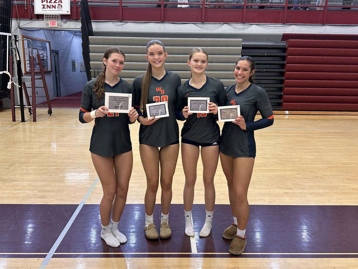 WBGovsVB's tweet photo. The Lady Govs are the Blount County Champions!! Congratulations to Ella Reed, Eliza Hicks, and Katelyn Husband for being named All-Tournament team and Peyton Correll for being named MVP!! Go Govs!! https://t.co/bhqt1EWhCo