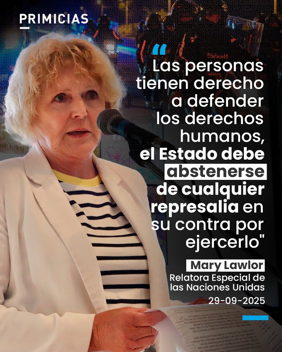 Mary Lawlor, Relatora Especial de las Naciones Unidas sobre los defensores de los derechos humanos, se pronunció sobre la situación en Ecuador.  prim.ec/yK2s50X44k6