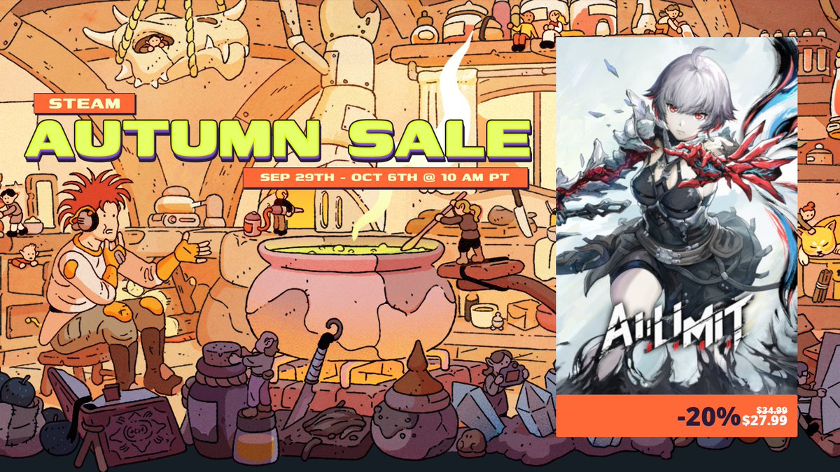 🍂 AI LIMIT is now 20% OFF during the Steam Autumn Sale!
🛍 Standard, Deluxe &amp; Upgrade Pack
⏳ Deal ends October 6

#AILIMIT #Steam #Soulslike