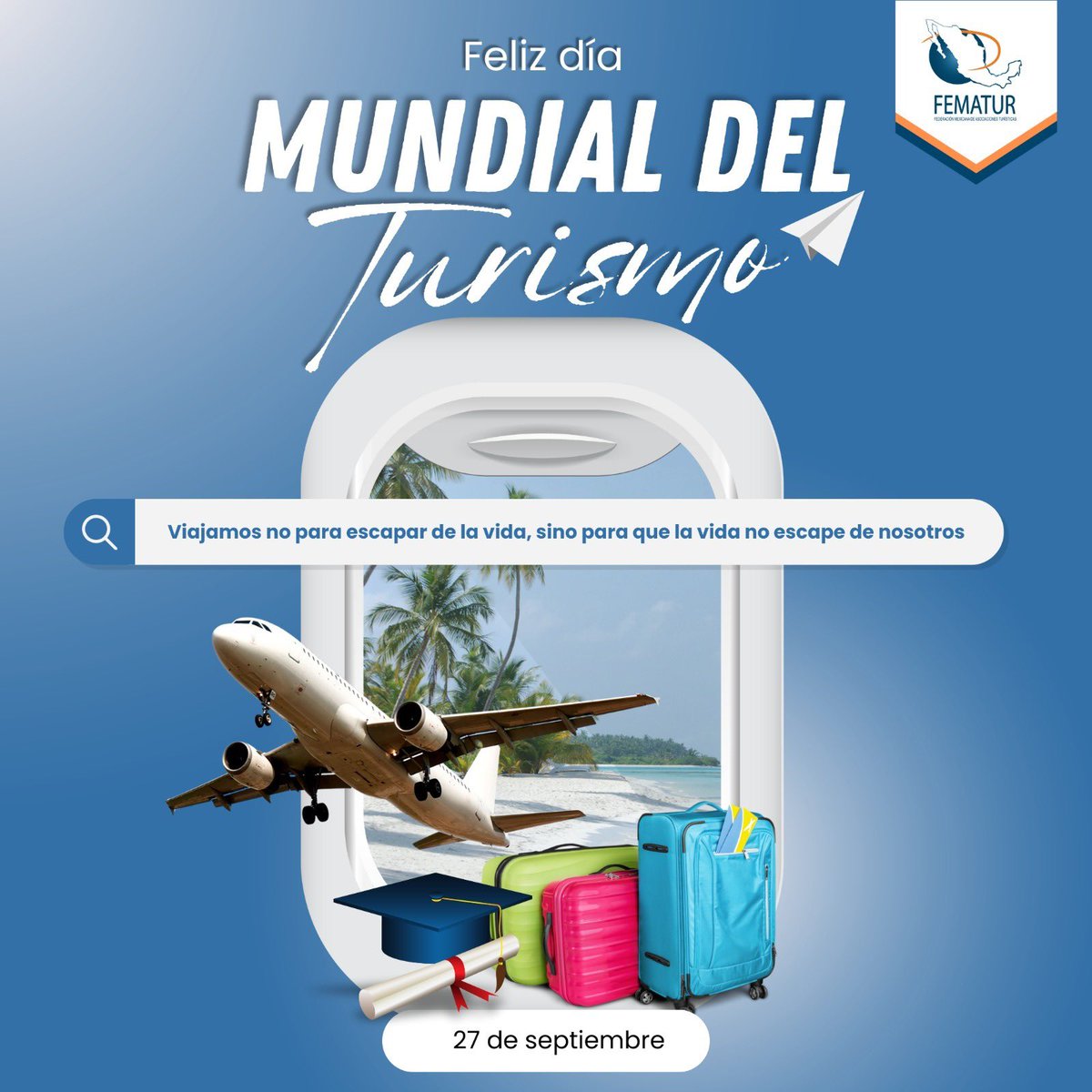 Muchas felicidades a todos los que formamos parte de esta gran industria en todas las diversas áreas de productos y servicios ¡Sigamos Viajando! De parte de todo el equipo <a href="/FematurOficial/">Federación Mexicana de Asociaciones Turísticas</a> <a href="/jorgehernandez/">JorgeHernandez</a> <a href="/SECTUR_mx/">SECTUR México</a> <a href="/josefinarodzam/">Josefina Rodríguez Zamora</a> <a href="/turismocdmx/">Secretaría de Turismo de la Ciudad de México</a>