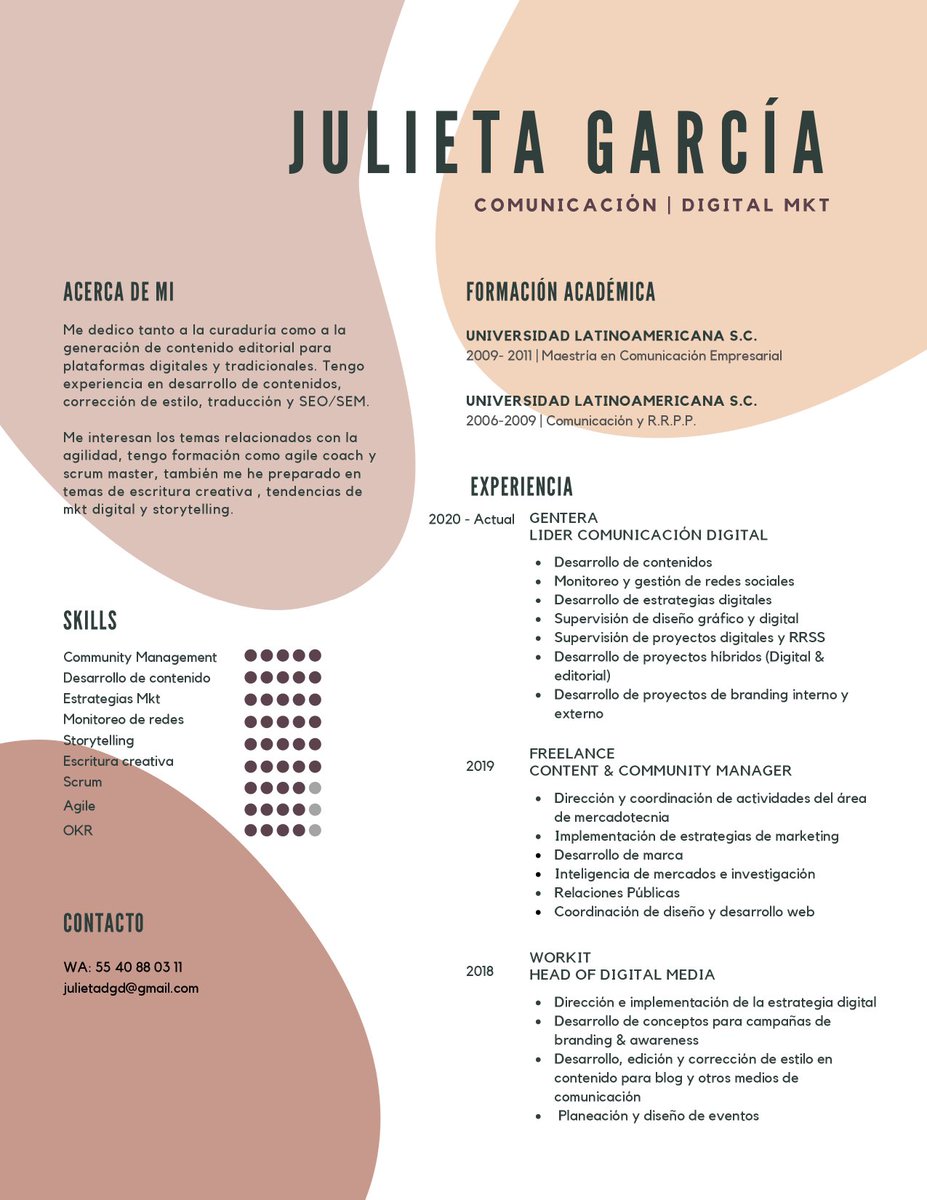 MysticalJuls's tweet image. Busco oportunidad laboral, dejo mi CV; si necesitas a alguien con experiencia en #mktdigital, #account o #content, sobre todo para temas #financieros, ¡Platiquemos! 
@LosCazaVacantes 
@la_de_rh 
Mil gracias si me apoyan a difundir 🫶