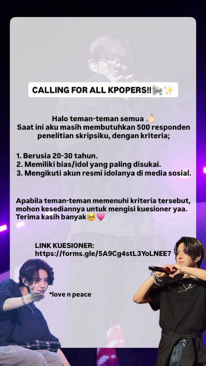 collegemfs's tweet photo. HALOOO, MEMANGGIL TEMEN-TEMEN PARA KPOPERS BUAT BANTU ISI KUESIONER SKRIPSII.. rep aja yg sesuai kriteria nanti sender dm/reply ☺️thankyouu [cm] https://t.co/ZbY5g8V0wN
