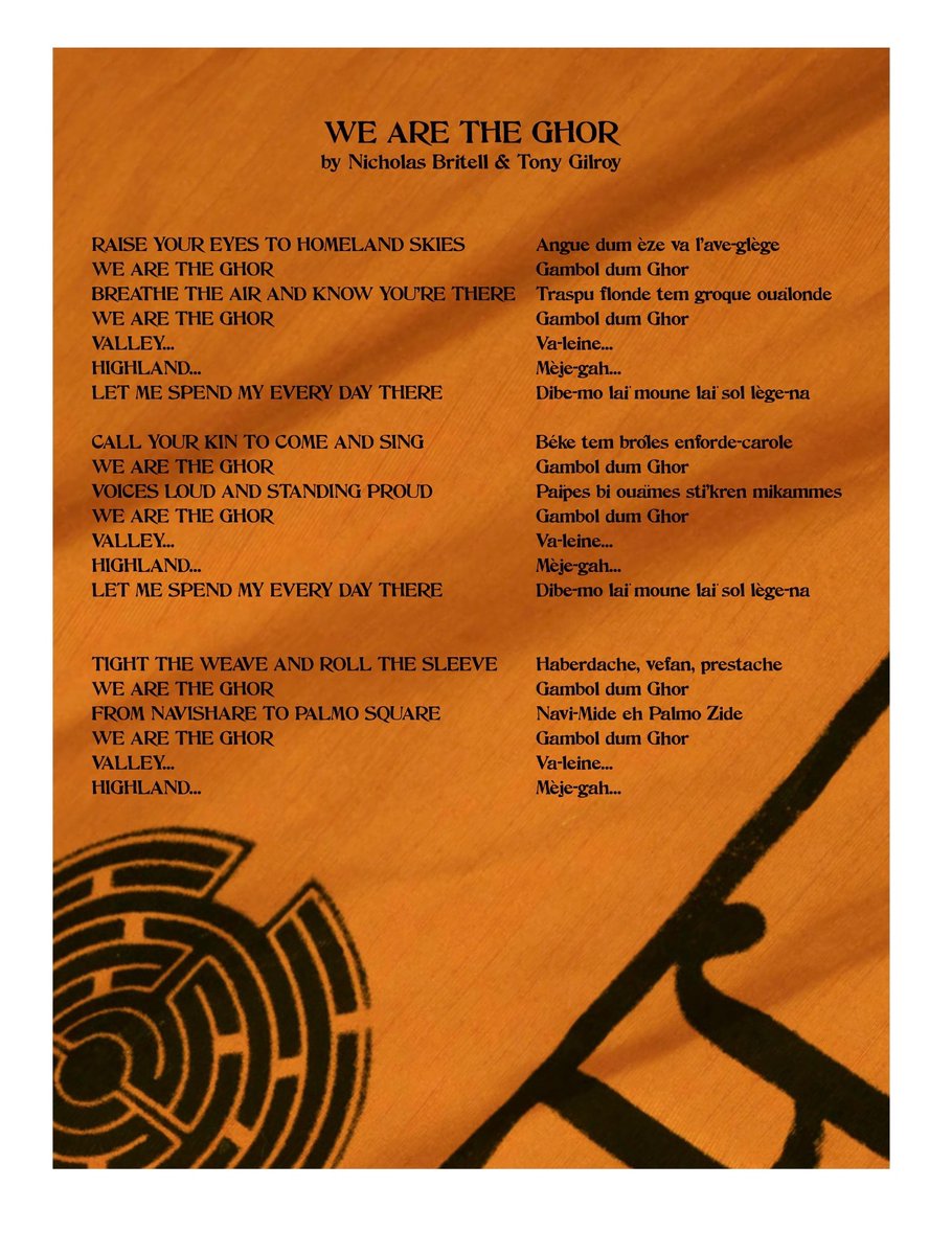 SWCultureLive's tweet image. The lyrics to “We Are The Ghor” from #Andor, in both English and Ghor. 🗣️🎶