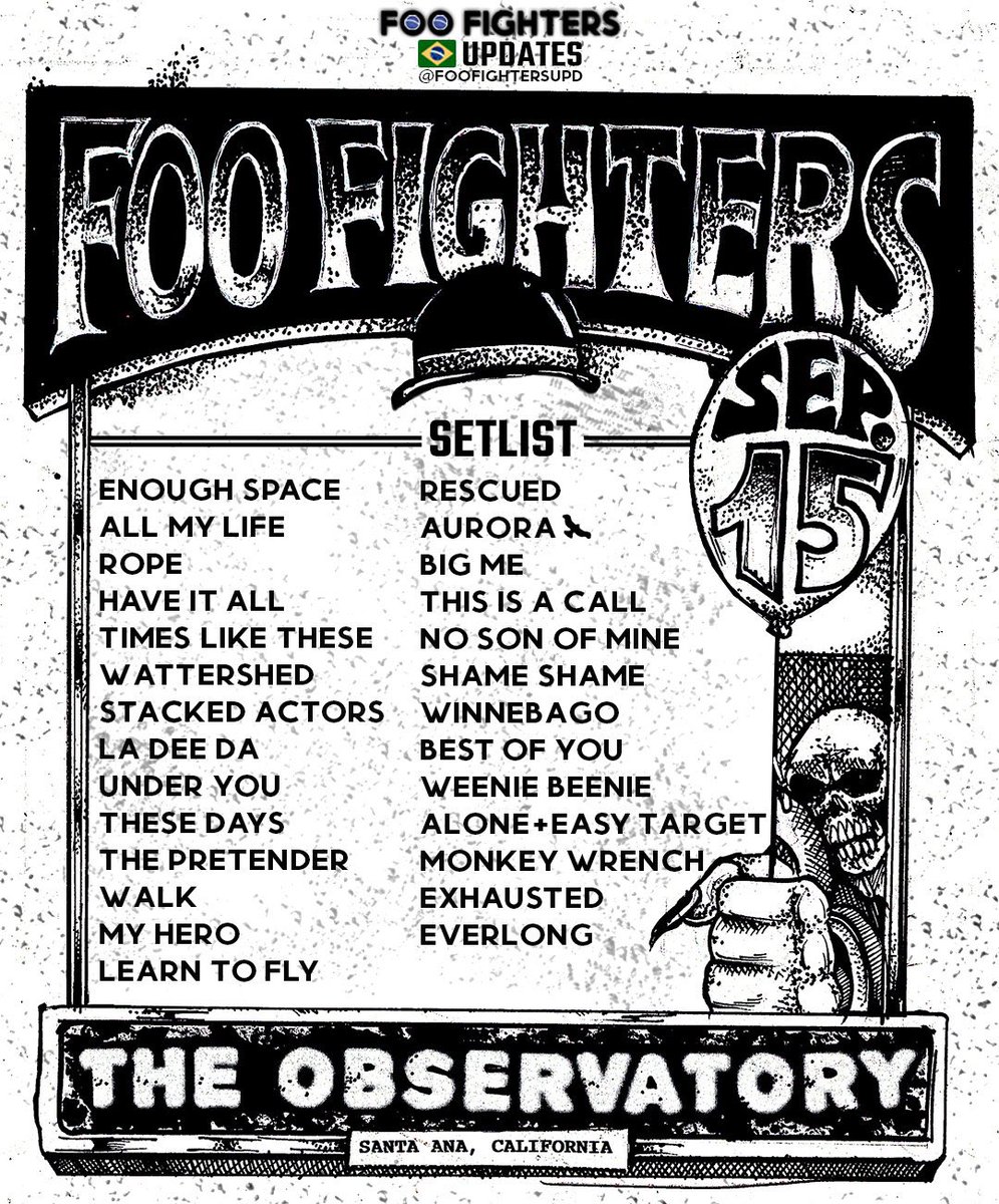 Adib Hidayat (@adibhidayat) on Twitter photo Setlist <a href="/foofighters/">Foo Fighters</a> di Jakarta, 2 Oktober 2025 tampaknya bakal mirip setlist beberapa show mereka di September 2025. Setlist <a href="/foofighters/">Foo Fighters</a> di Jakarta, 2 Oktober 2025 tampaknya bakal mirip setlist beberapa show mereka di September 2025.