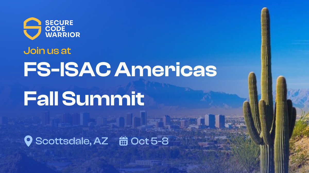 SecCodeWarrior's tweet image. Excited to be the breakfast sponsor at @FSISAC Fall Americas Summit in Scottsdale, AZ, Oct 5-8!☕🌵Start your Tuesday with us & learn how our developer management platform boosts security resilience. Book a meeting today! ow.ly/4XKU50X3UZa
#FSISAC #FinancialServices