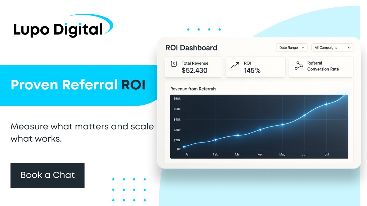 Referral marketing only works if it’s measurable.

Lupo Digital’s Referral Program gives you clear dashboards, channel insights, and ROI reporting turning referrals into a scalable, data-driven growth engine.

Learn more: hubs.ly/Q03F_pRM0