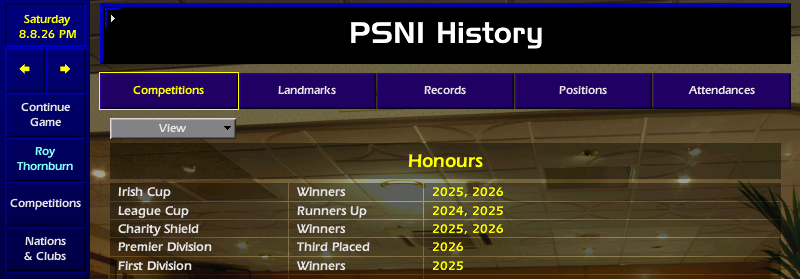we're beginning to get there....a couple of belting youngsters come in this season, should have us pushing for 2nd at least... think we've 3 or 4 players off winning it yet. #CM0102 #PSNI