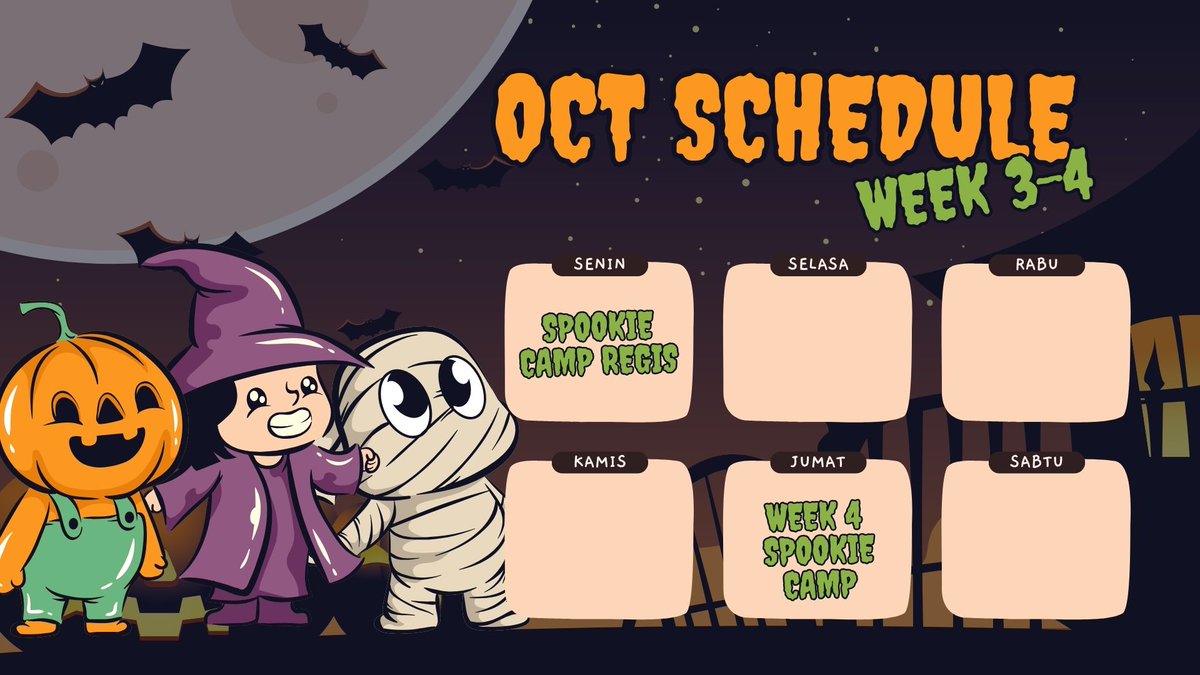 ⠀
⠀⠀ 
                    🎠 𝙅𝘼𝘿𝙒𝘼𝙇 𝙎𝙀𝙆𝙊𝙇𝘼𝙃 🎠
                           OCTOBER 2025
Nt. OCTOBER FULL EVENT! untuk penjelasan akan menyusul di grup ya! jadi pantengin teruss okey!
⠀⠀