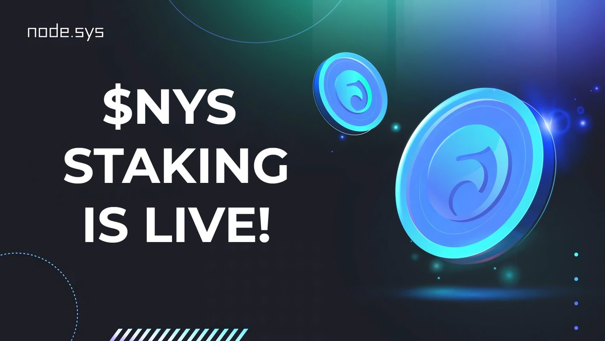 NodeSys's tweet image. 🚀 NYS TOKEN STAKING IS LIVE!

🪙 The long-awaited official launch of NYS token staking has arrived! The reward pool for the next 12 months is set at 10 million NYS. The annual percentage yield (APY) is dynamic and will adjust as the user pool grows. To get started, visit our…